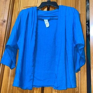 La Bene’ Vibrant Blue Turquoise Open-Front Blazer